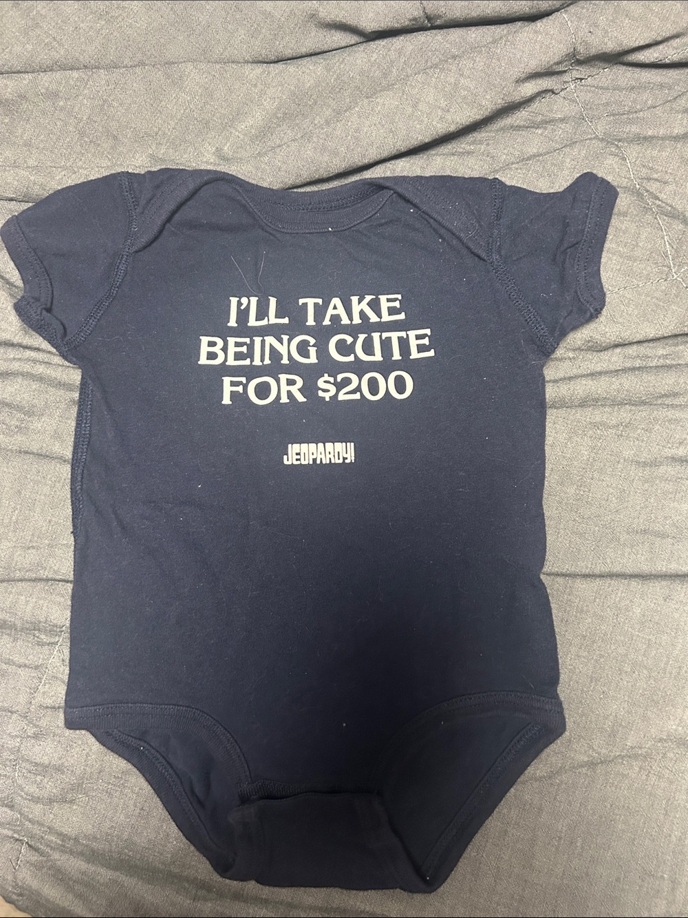 Navy Blue Baby One-Piece Bodysuit - I'll Take Being Cute For $200